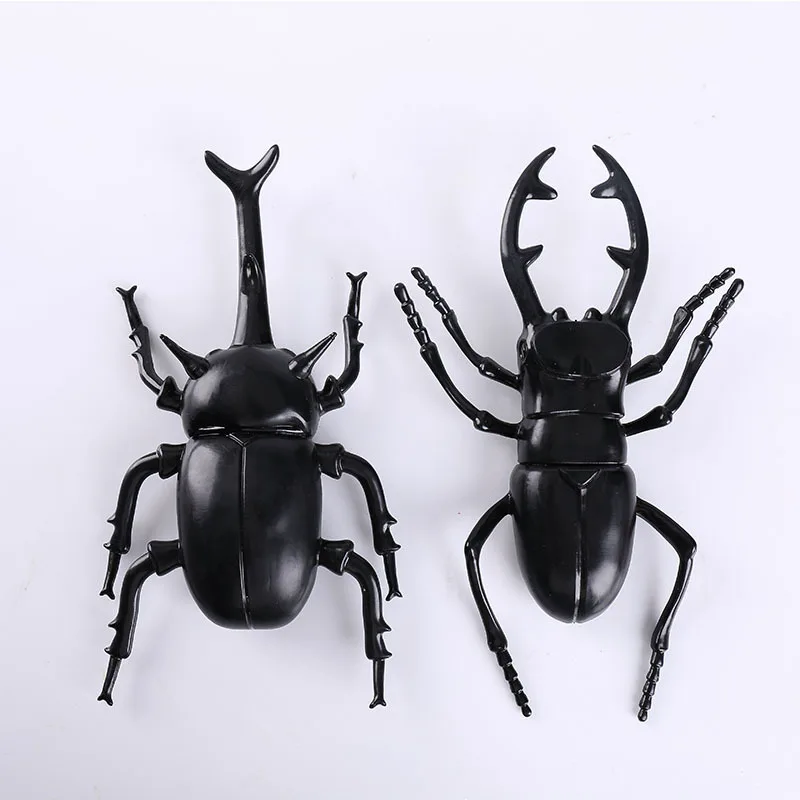 Novelty Funny Simulation Beetle Pinch Call Soft Rubber Insect Children's Science Education Model Halloween Prank Toys