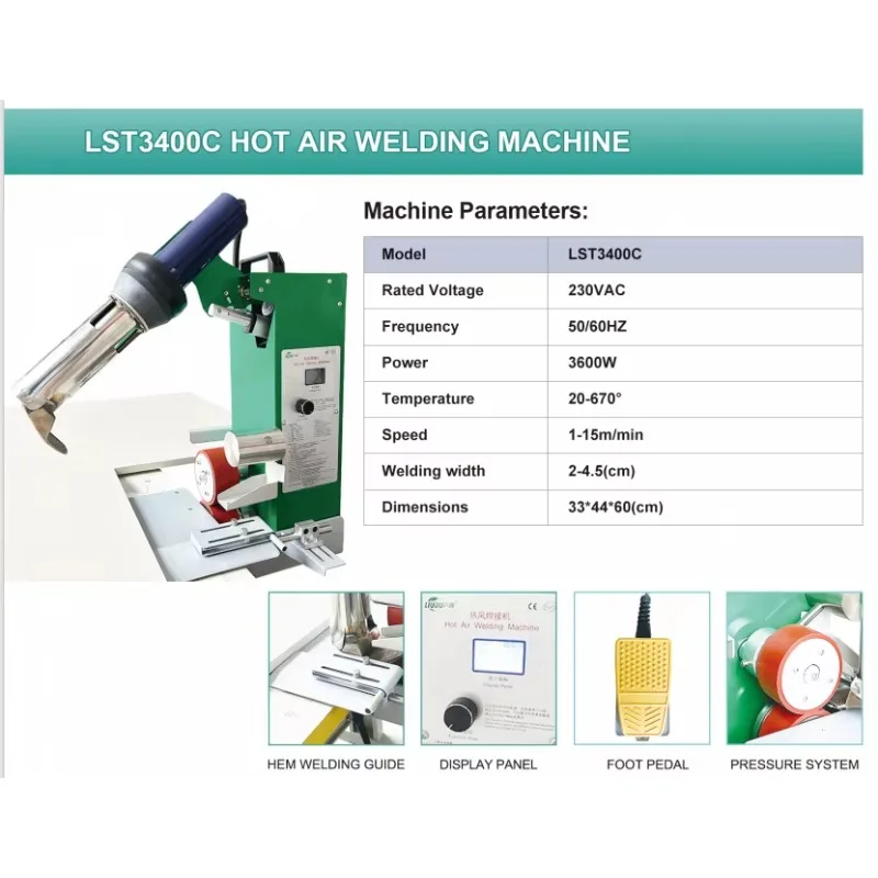 Stable Running Tarpaulin Hot Air Welding Equipment For Roofing Companies To Create Waterproof Joints On Pool Liner