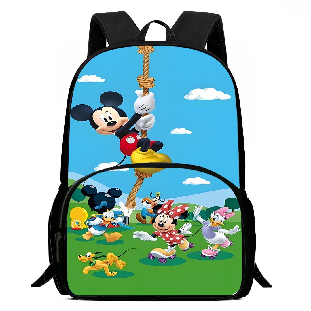 Mickey e Minnie mochilas anime para meninos e meninas, mochilas escolares de grande capacidade, mochila durável, presente de aniversário para estudantes, criança, acampamento