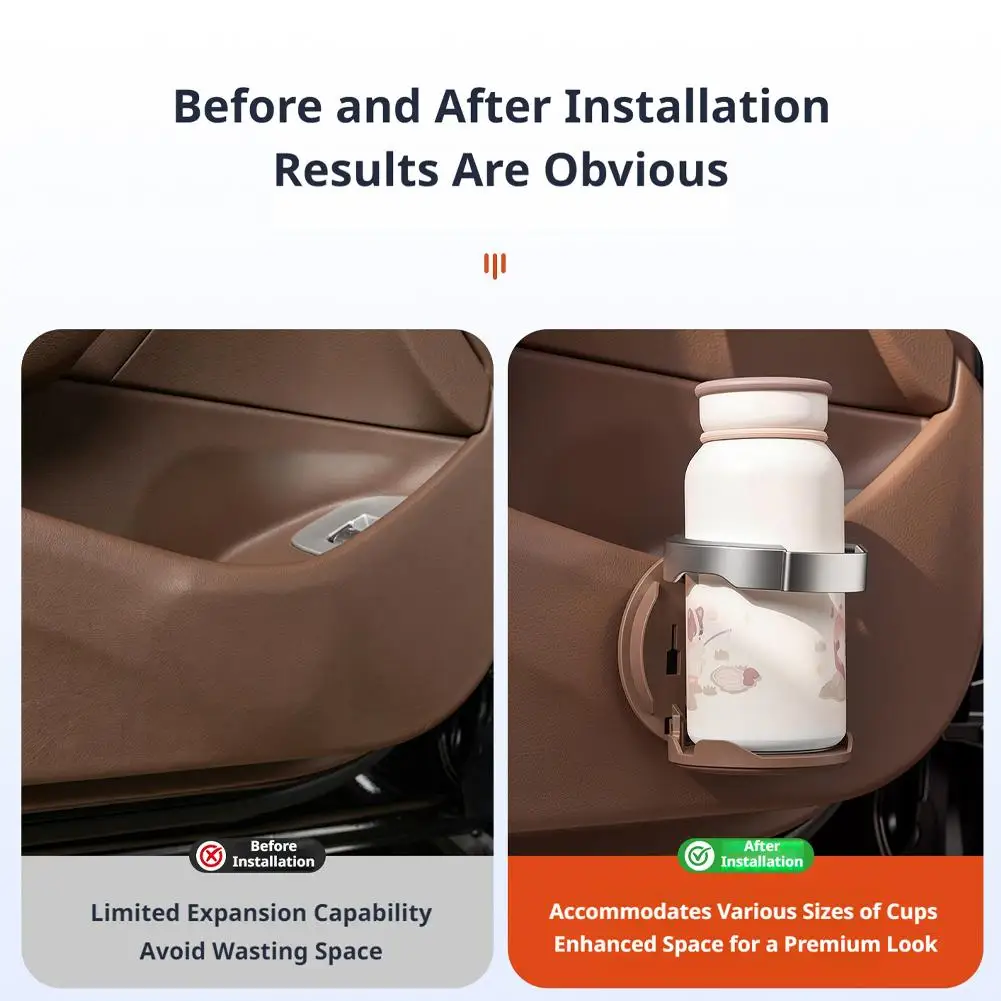 Universeller, faltbarer Getränkehalter für das Auto, verstellbare Halterung für Wasserflaschen, geeignet für die Tür, die Lüftungsschlitze oder die Rückseite des Sitzes, Getränkehalter für den Fahrzeuginnenraum, Autozubehör. – Detail 14