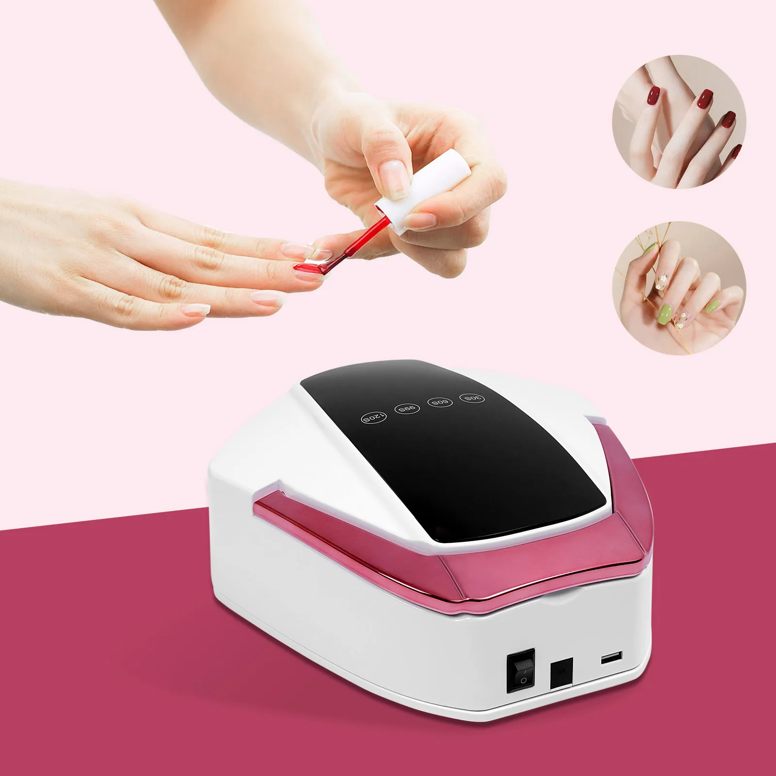 Nail Dryer Professional Rechargeable 96W 48-Bead UV/LED Gel Nail Lamp with Removable Bottom 4 Timer Smart Sensor For Home Salon