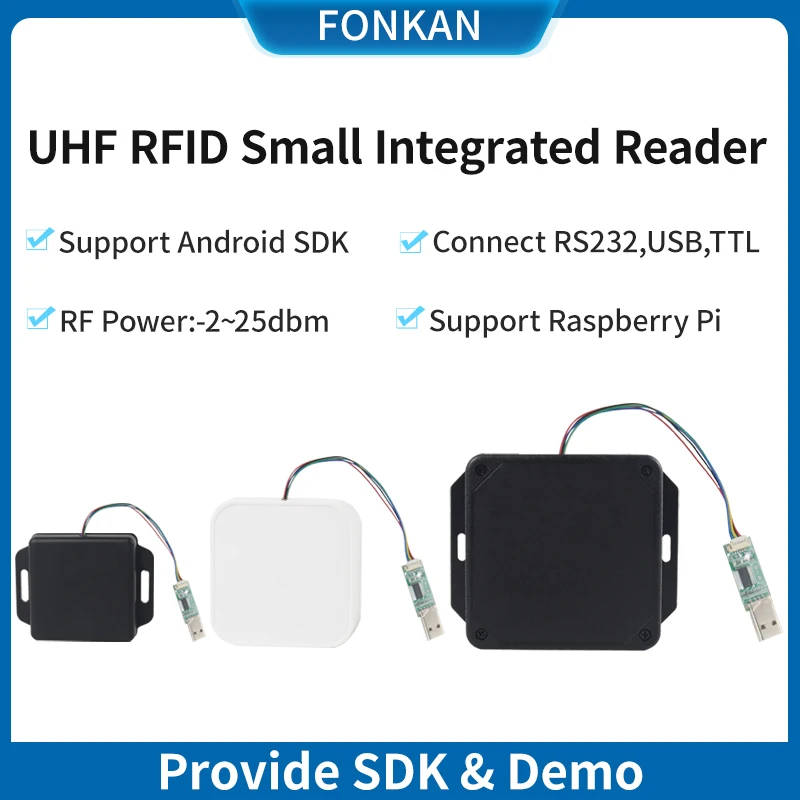 Passive Tag UHF RFID Reader ISO18000-6C 860MHZ 960MHZ RFID Tag Reader with Antenna Supports Raspberry Pi, ESP32,Arduino UHF RFID