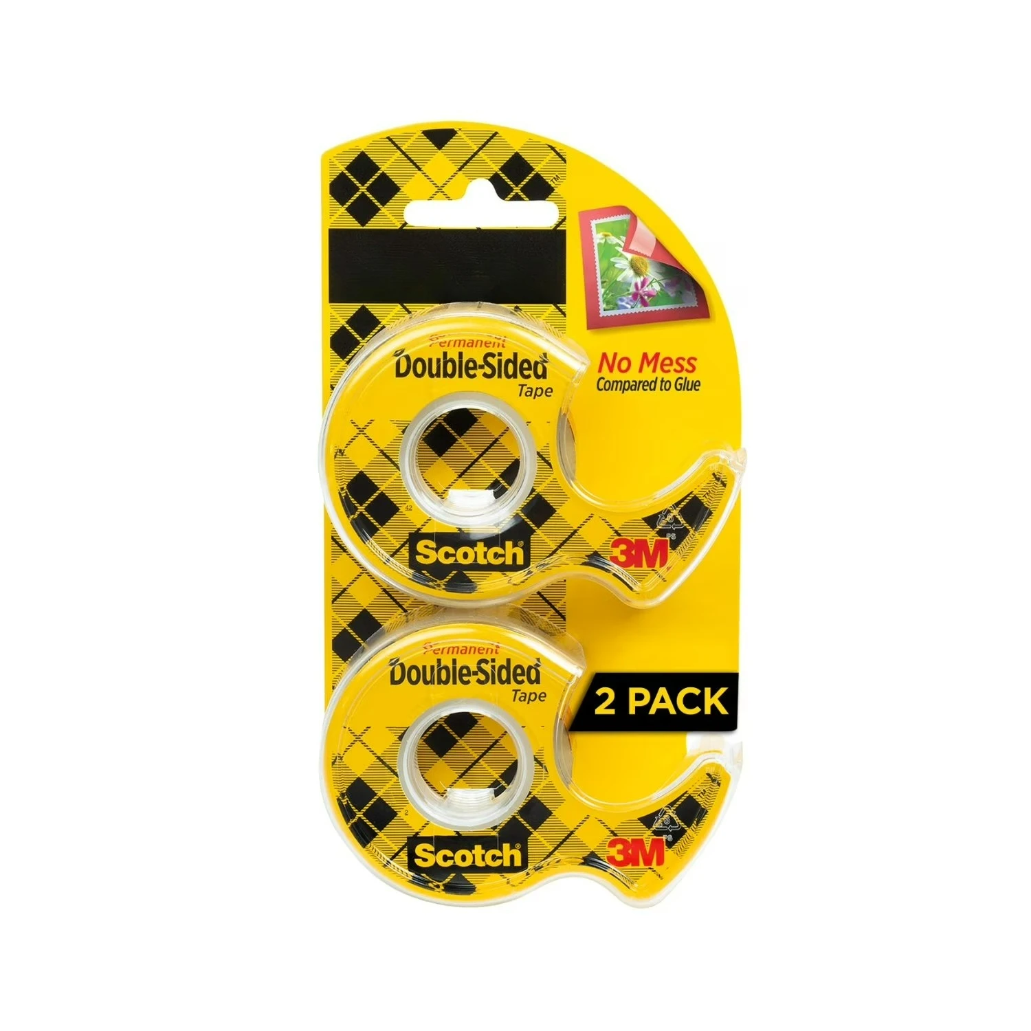 

Double Sided Permanent Tape Dispensers, Clear, 1/2"x400", 2 Dispensers