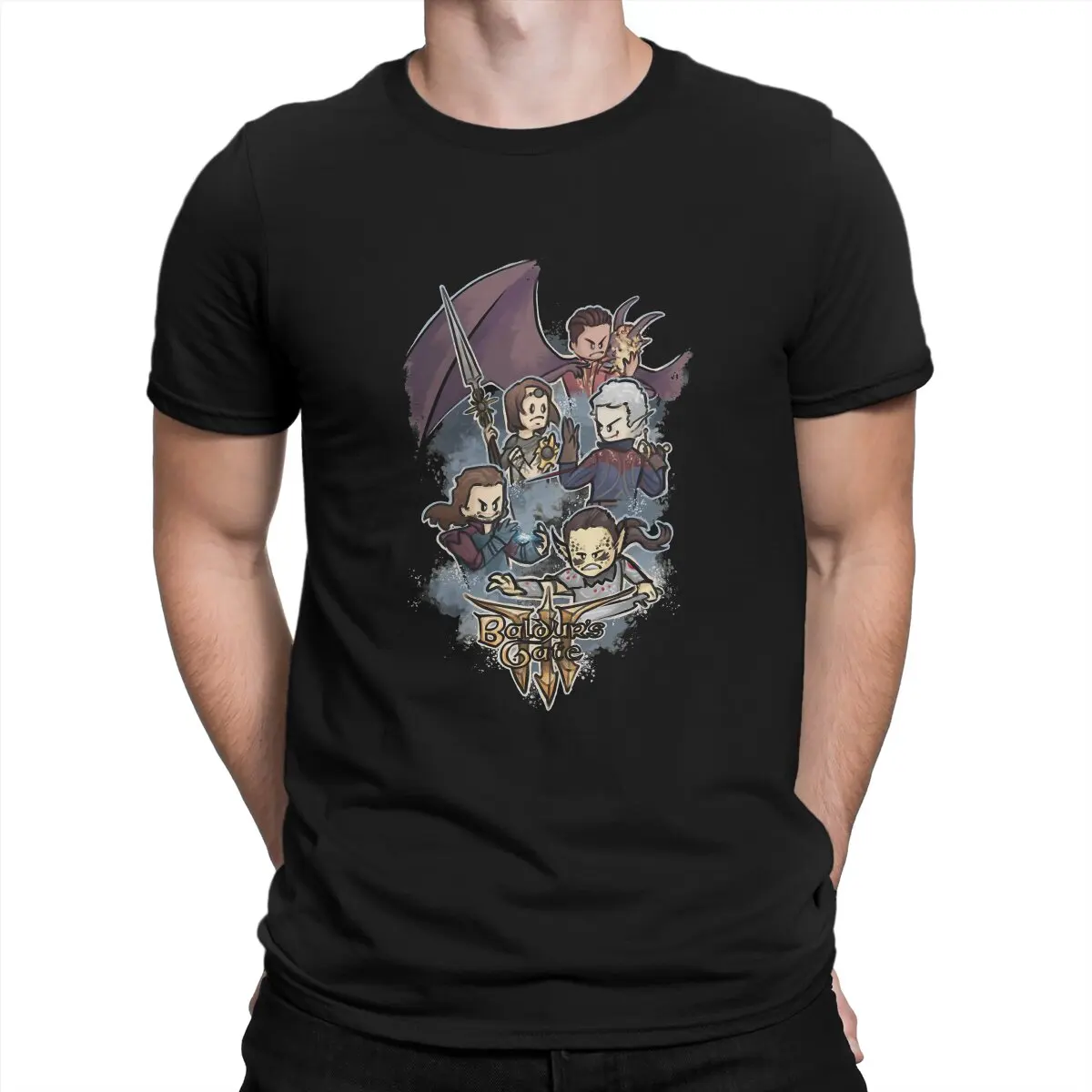 

Cartoon Men T Shirt Baldurs Gate BG3 Creative Tees Short Sleeve Crew Neck T-Shirt Pure Cotton Gift Idea Clothes