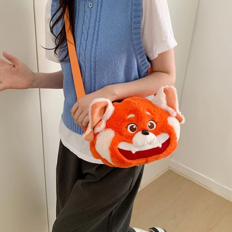 

Женская сумка через плечо Disney Red Panda Meimei, милая мультяшная сумка через плечо, модная универсальная женская дорожная сумка Kawaii с мультяшным рисунком