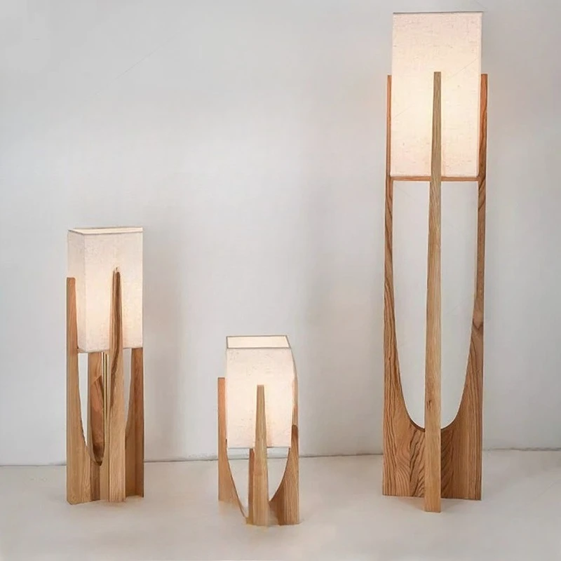 مصباح أرضي لغرفة المعيشة على الطراز الصيني الجديد، مصباح مكتبي من الخشب الصلب بجانب السرير لغرفة النوم B & B