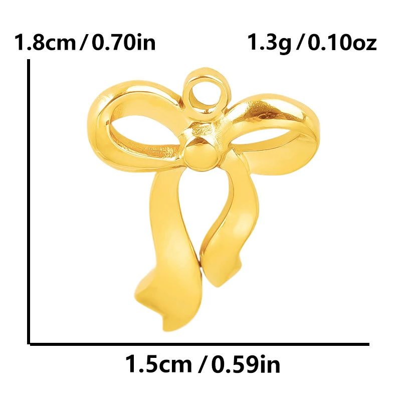 Echt vergoldet Mode Kpop Piercing Schmuck Mädchen Schleife Blume Herz Anhänger Ohrring Edelstahl Creolen für Frauen – Detail 15