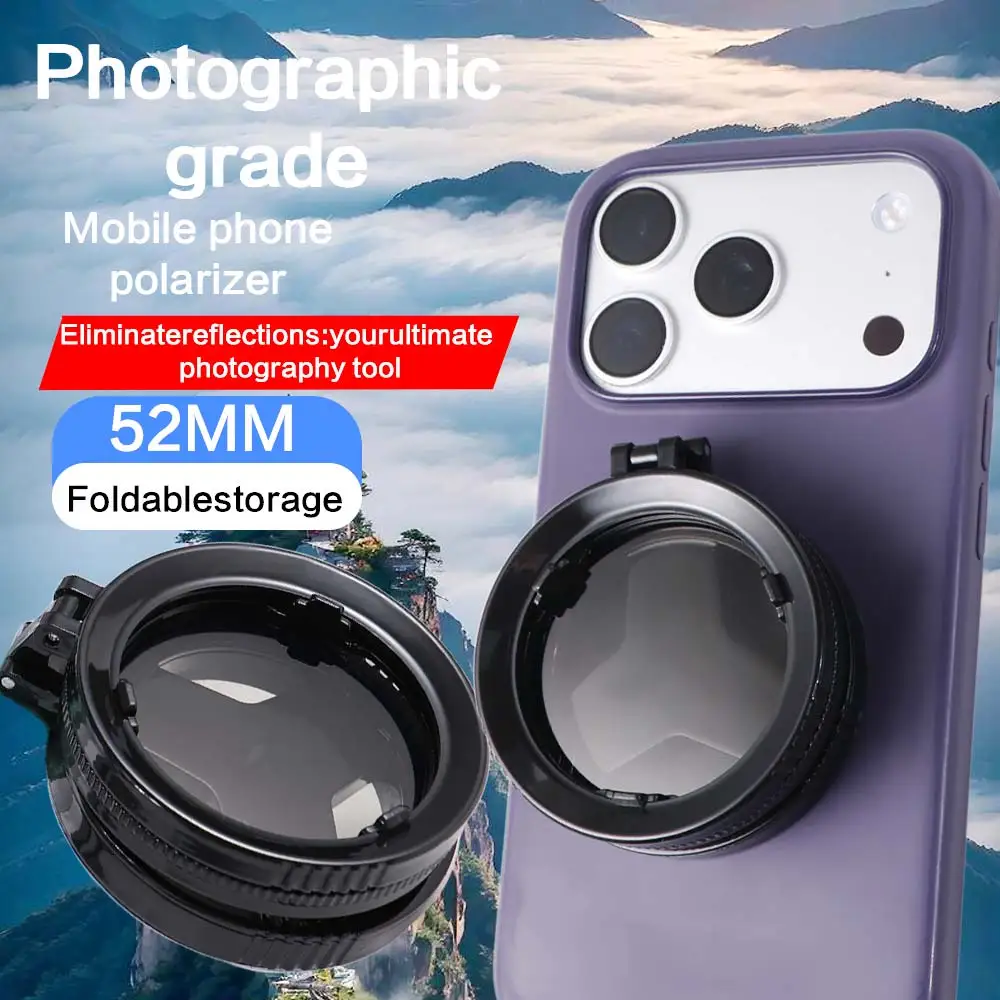 52mm Mobile Phone Polarizing Filter Remove Reflections High-definition CPL Phone Filter Easy To Use Magnetic Phone Filter Lens