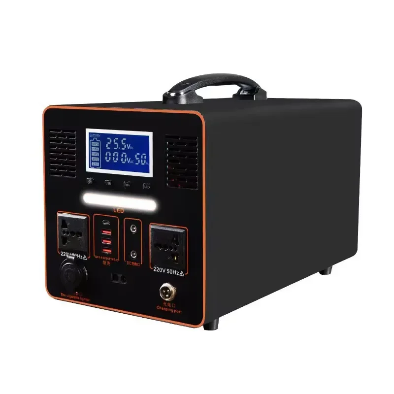 2500Wh LiFePO4 Portable Power Station 2200W Pure Sine Wave Inverter Solar Generator for AC TV Fan 110V 220V Outdoor Camping