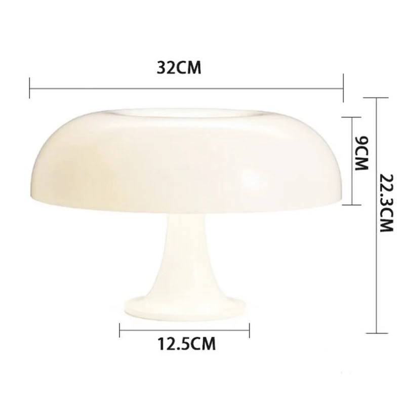Lampada da tavolo a fungo per illuminazione camera da letto dell'hotel Lampada da scrivania Lampade da comodino Lampada da illuminazione decorativa Lampada moderna e minimalista bianca