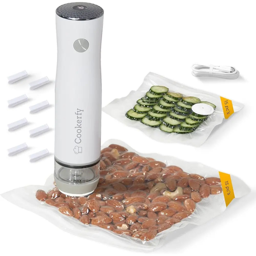 

ood Vacuum Sealer hine with Digital Display & Visible Tank, 8L Air low Handheld Compact Vacuum Sealer or ood, 1200mAh Battery, 3