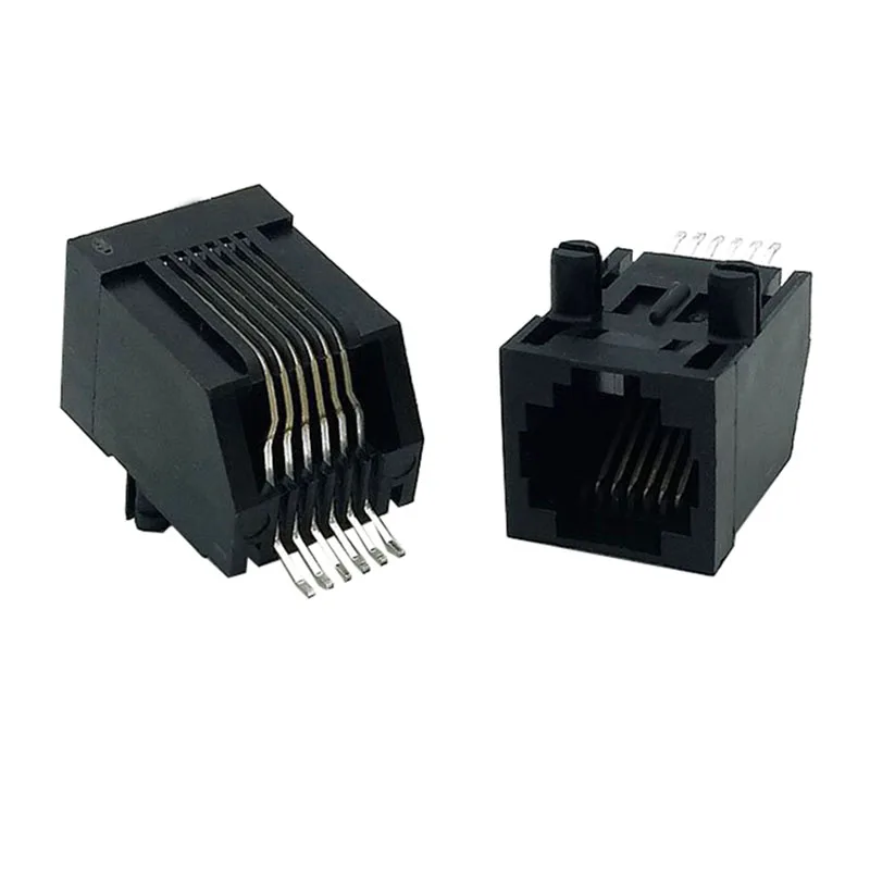 15PCS 5722 RJ11 surface mount network port socket with RJ12 interface, 6P6C full plastic SMT network socket connector