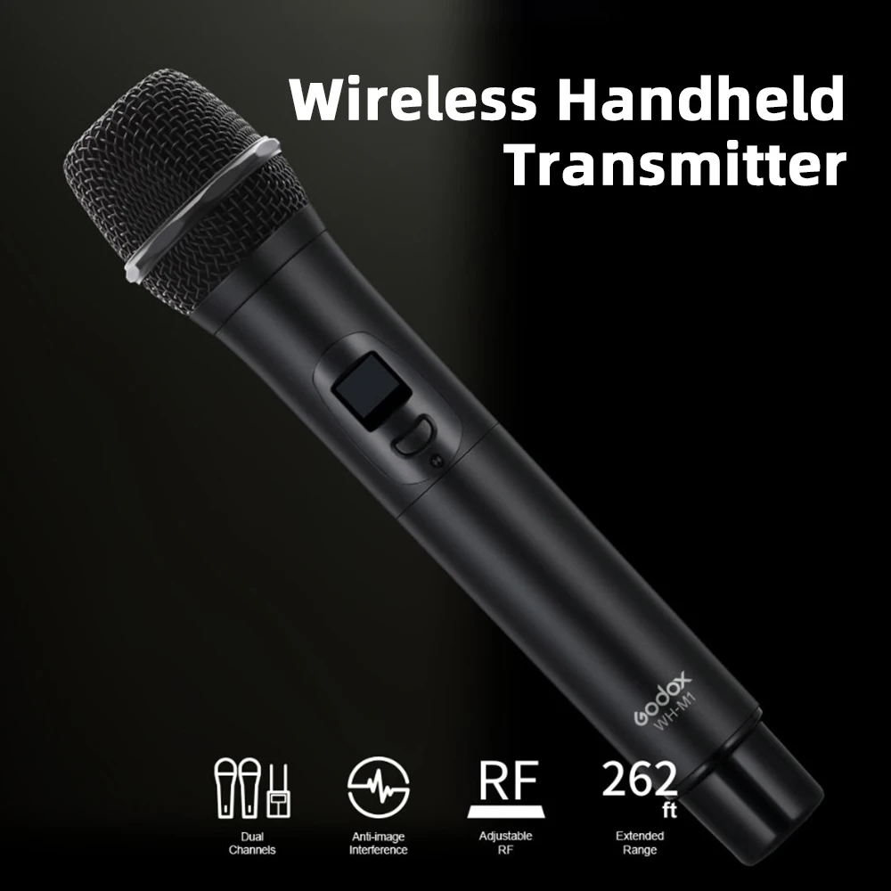 Godox WH-M1 Wireless Microphone UHF Portable Transmitter Professional Handheld Mic For Speech Church Club Show Meeting Room Home