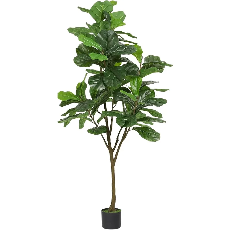 Artificial Fiddle Leaf Fig Tree 6ft Tall 86 Decorative Faux Fiddle Leaves Fake Fig Silk Tree in Pot Artificial Tree