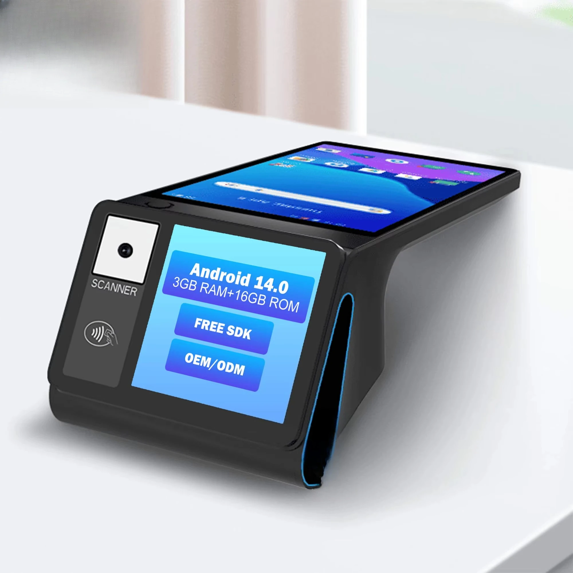 

Android 14.0 Dual Screen 8 Inch 3gb + 16gb/32gb Handheld Pos System 58mm Printer