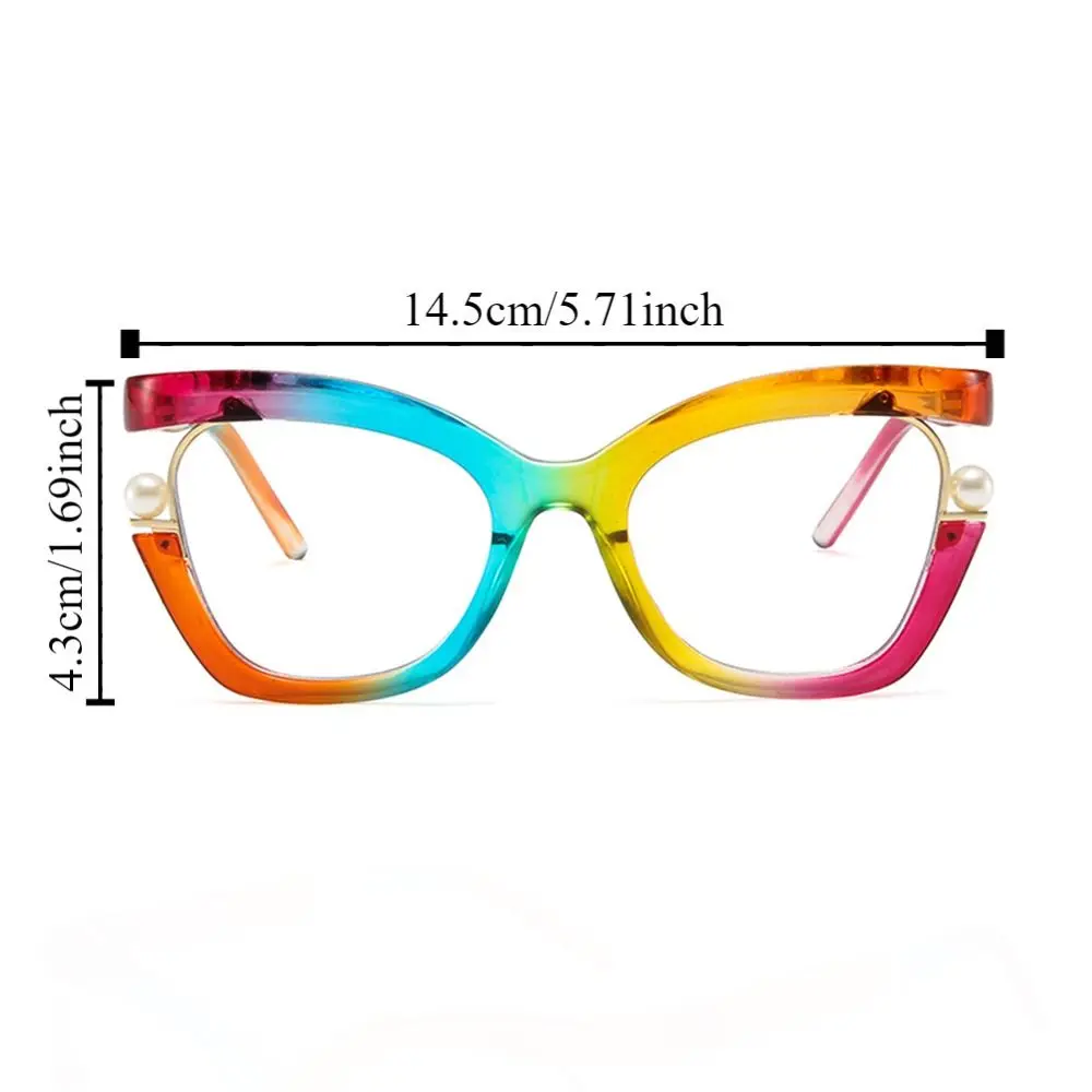 Cat Eye Rainbow Women Sunglasses Gradient Candy Color Luxury Cat Eye Optical Glasses Frame Fashion Pearl