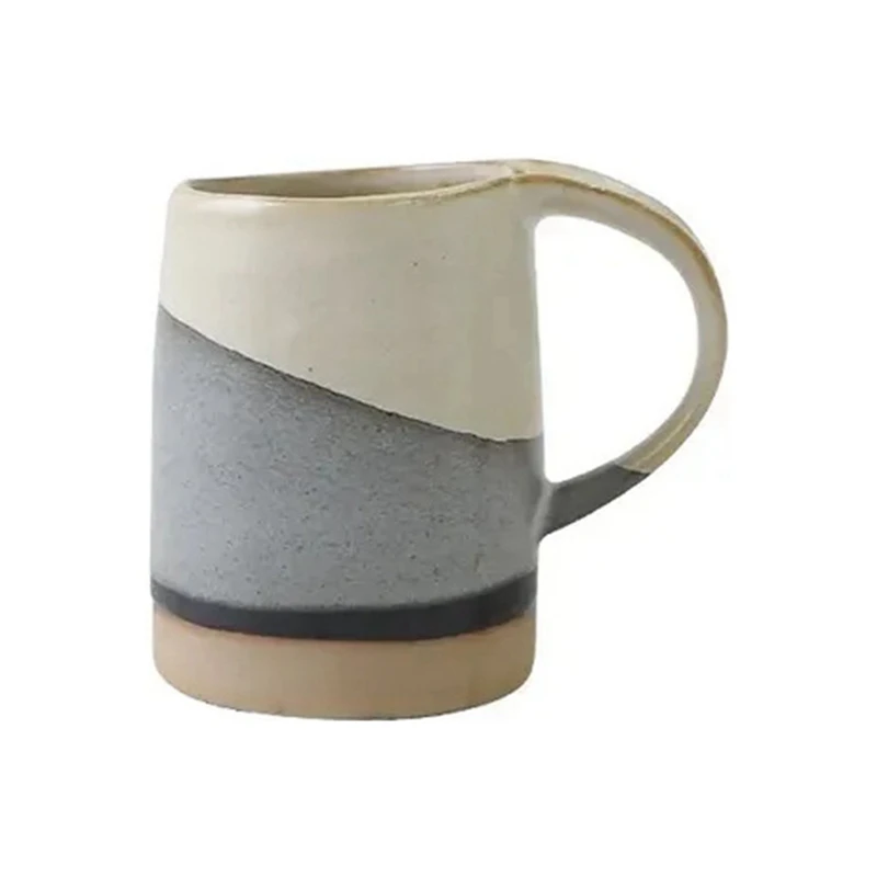 Coarse Pottery Cup Retro National Trend Mug Black And White Latte Cup Coffee Cup Chinese Style Pottery Clay Cup-T02C