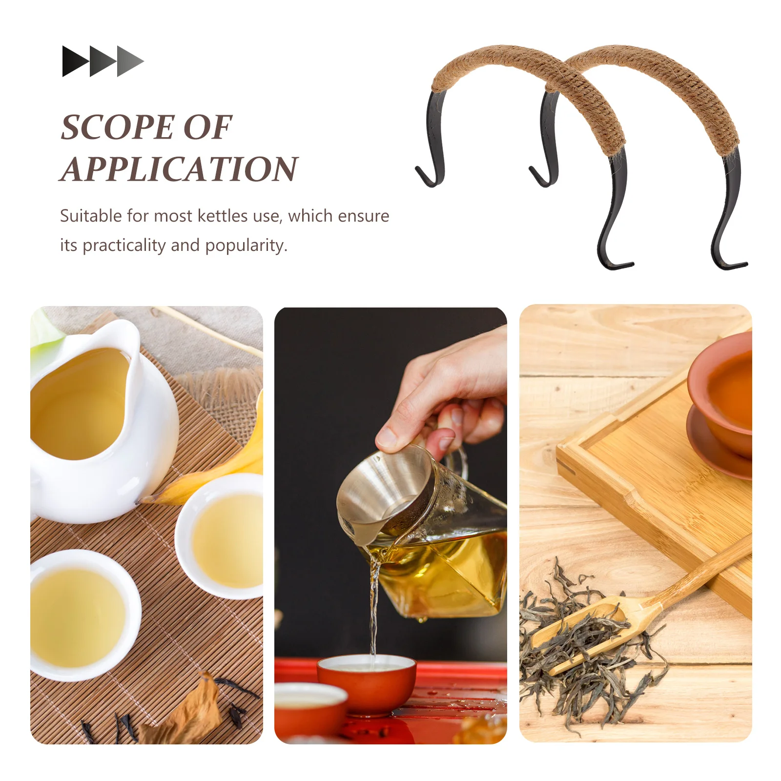 

2Pcs Wear-Resistant Iron Teapot Handles Ergonomic Replacement Household Kettle Grip Practical Convenient Kettle Accessories