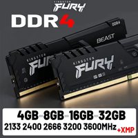 Kingston Fury Beast DDR4 8G 16G 32GB 3600 3200 2666Mhz RAM PC Memory 288Pin XMP2.0 Heatsink For Desktop AMD or INTEL Motherboard