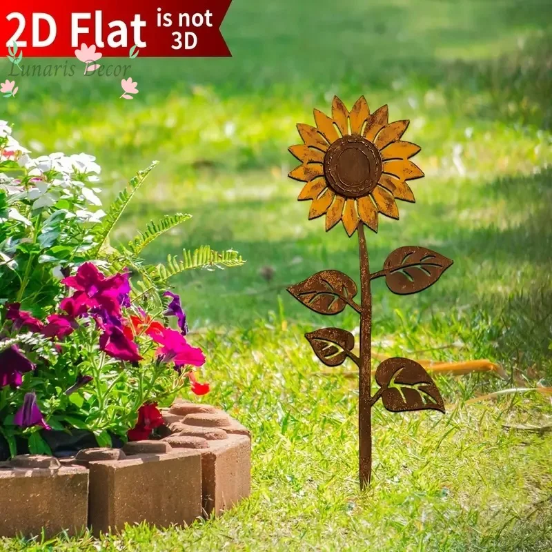Vintage sunflower garden decor - rustic iron art crafts for your yard