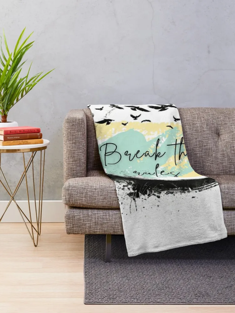 Break the rules, logo with birds flying from a Moon Throw Blanket Single Blankets For Sofas Kid'S Blankets