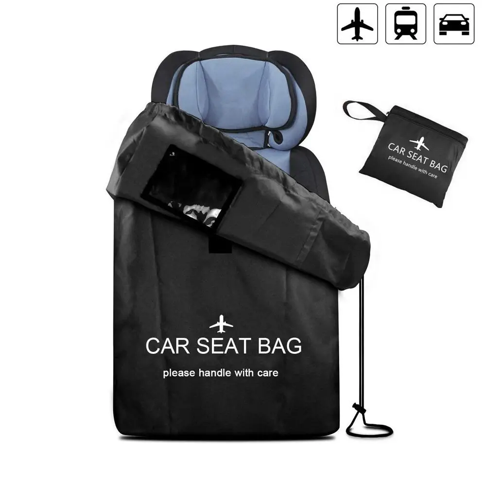 Preto para avião portão saco de verificação portátil para carrinho de bebê saco capa de armazenamento de assento de carro saco de viagem