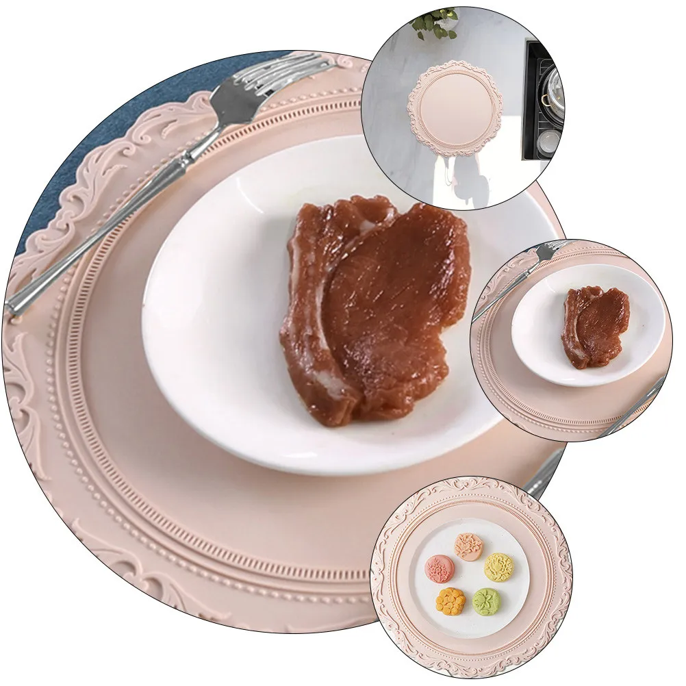 

1Pcs Heat Insulation Placemat Silicone Material Elegant Dinner Table Mat High Temperature Resistance Spill-Proof Home Hotel