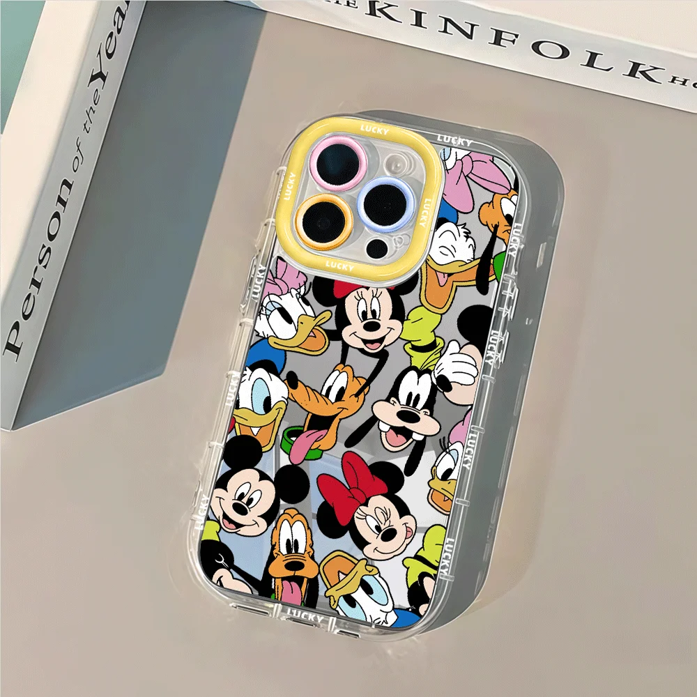 Funda de teléfono Disney Mickey Minnie Donald Duck para iphone 17 15 14 16 13 12 11 Pro Max 17Air 8 7 16 15 14 Plus XR X, funda suave de TPU