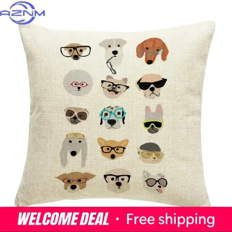 Cartoon Unique Cute Small Dog Pillowcase Animal Decorative Cushion Cover Sausage Dog Pillow Cover Suitable for Car Sofa Home 1PC