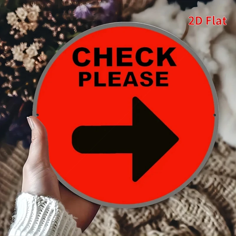 2D Flat, 2D Flat Pring View Right Arrow Sign Metal Plate Rust-Proof UV Resistant Weather-Resistant Durable Ink Easy to Install S