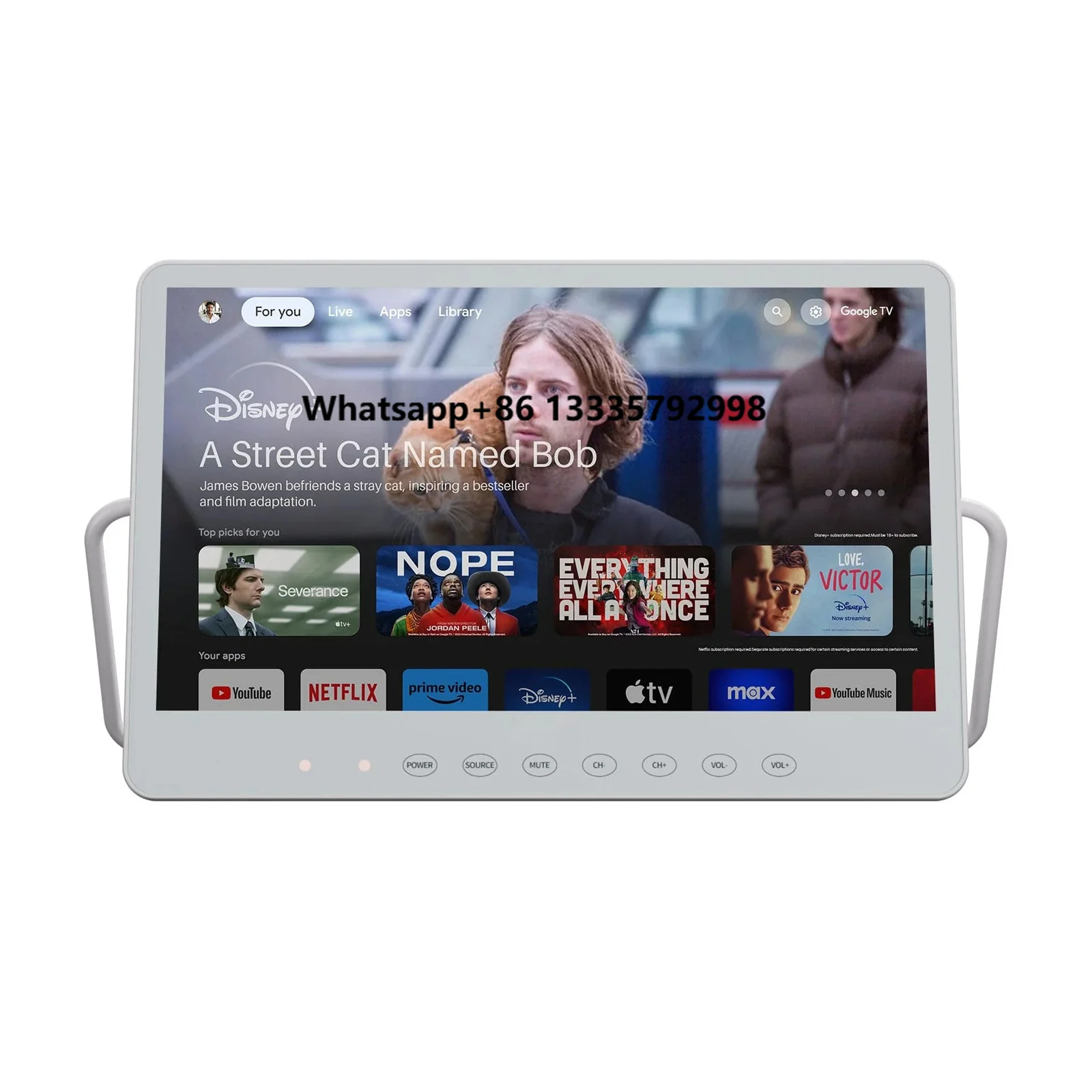

15.6" No Installation TV with Built-in Speaker Battery Life 6 Hours for Car Beach Picnic