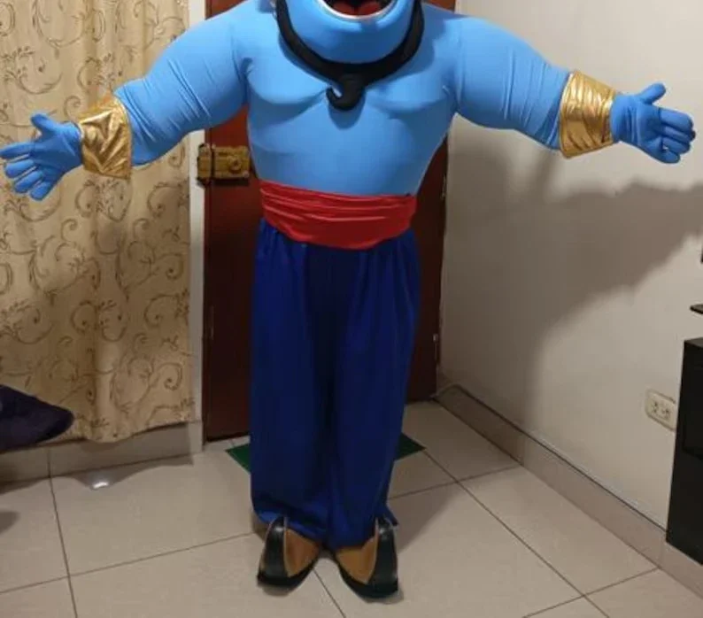 جديد كامل الجسم الأزرق دمية قزم زي التميمة الدعاوى أنيمي الإعلان فستان بتصميم حالم للحزب الحدث كرنفال هالوين