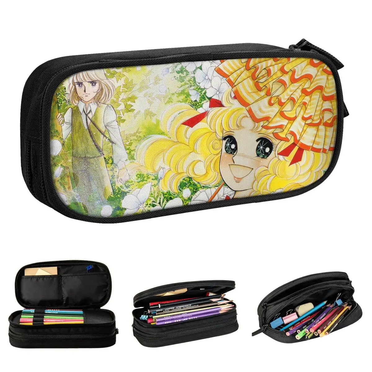 Estuche de lápices de Anime Candy Candy Anthony, bolsas de lápices Kawaii para niñas y niños, caja de lápices escolar para estudiantes de gran capacidad