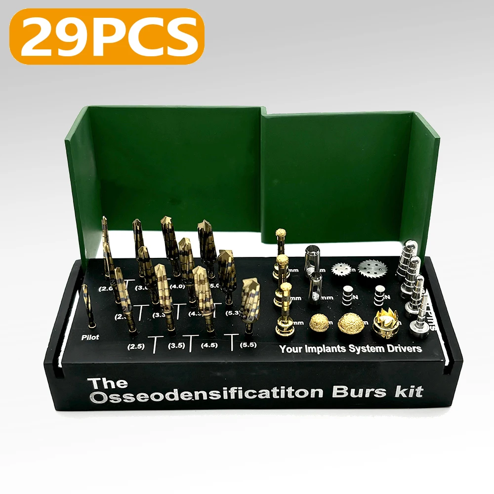 

Dental Osseodensification Burs Kit Dentist Implant Drills with Bone Saw Disk Membrane Tissue Punch Oral Lab Bone Saw Disk Tool