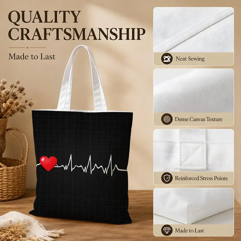 Nurse & Doctor Storage Bags Canvas Tote Bag Women Large Capacity Reusable Shopping Shoulder Bag Daily Handbag