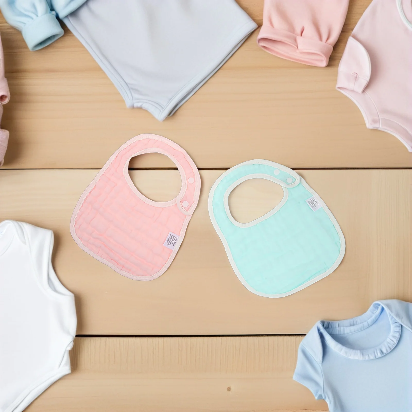 10 قطعة المرايل الطفل الوليد U-شكل بلون لعابه تغذية مريلة للرضع طفل لينة تسرب واقية من القماش منشفة عادي باندانا