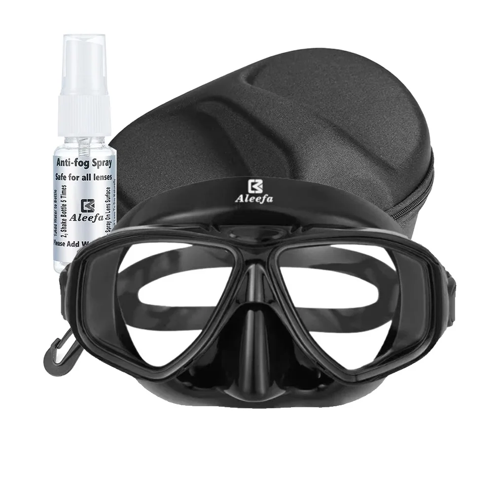 Hyperopia Diving Mask with Tempered Glasses Lens. Antifog Spray,Farsighted Dive Glasses swimming Goggles with nose cover