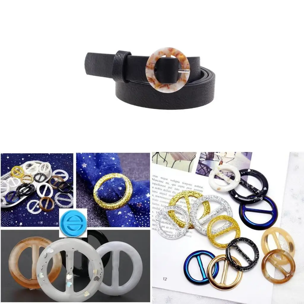 91AF Belt Button Epoxy Resin Mold Napkin Buckle Silicone Mould DIY Crafts Casting Tools