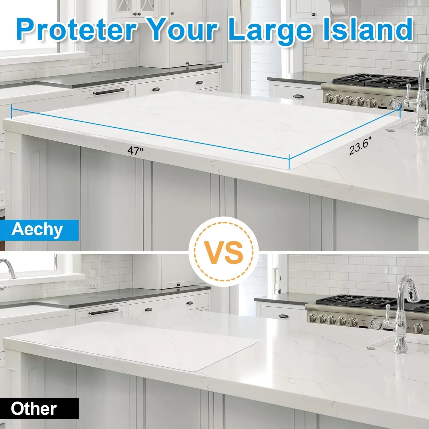 Tapete de balcão de cozinha de silicone extra grande 47x23,6 polegadas, resistente ao calor, antiderrapante, fácil limpeza, envio laminado