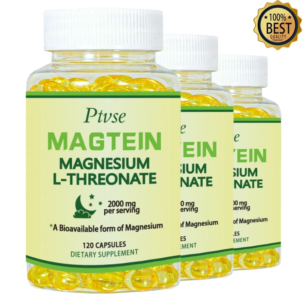 Las cápsulas Ptvse Magtein Magnesium L-Threonate apoyan el enfoque, la memoria y el aprendizaje de la salud cerebral apoyan la calidad del sueño