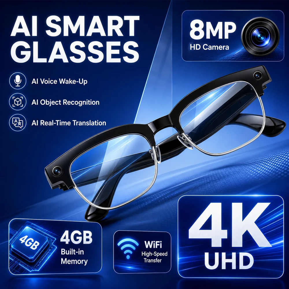 aiスマートグラス-メンズ-4k-8mp-hdカメラ-chatgpt-wifi-ビデオ録画-100-言語翻訳-bluetooth通話-グラス-レディース-2026