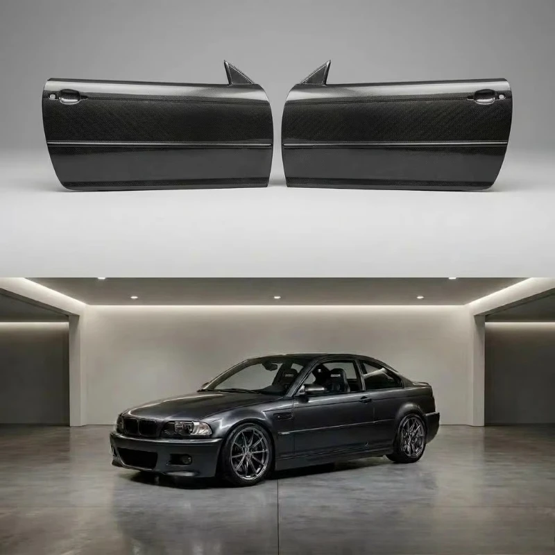 Lightweight Carbon Fiber Side Door Panels for 3 Series E46 Coupe 325Ci 330Ci M3 Racing Car Doors Body Kit Replacement