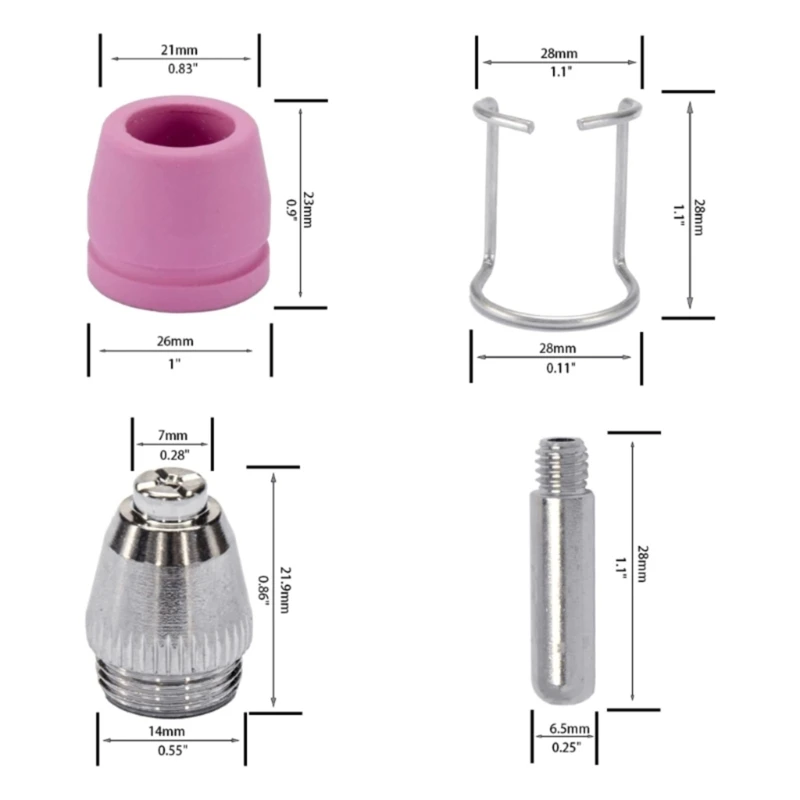 Kit 26 Consumibles Para Antorcha Plasma – SG-55 AG-60 WSD-60, Incluye Boquillas Y Electrodos