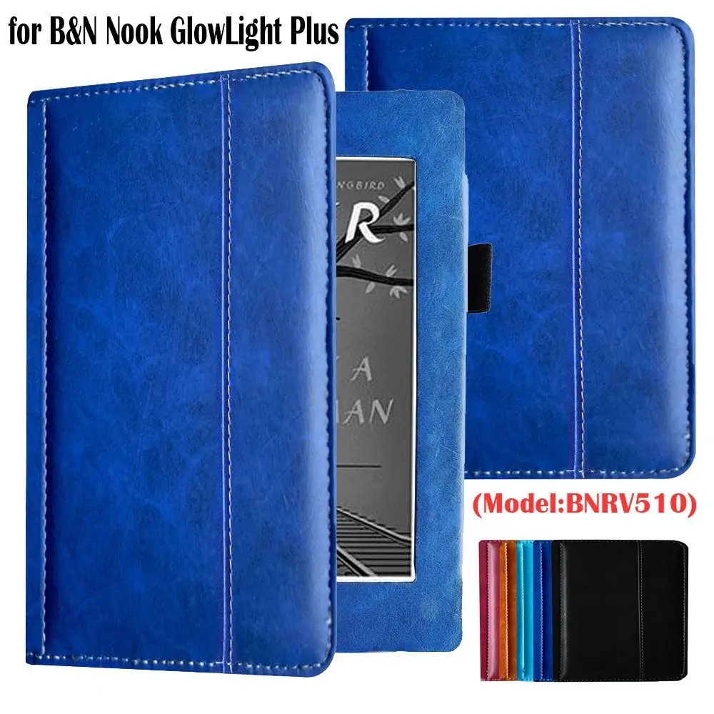 PU Leather 6 inch e-Reader Cover Shockproof Retro BNRV510 Case Anti Scratch Ultra Slim for B&N Nook GlowLight Plus 2015