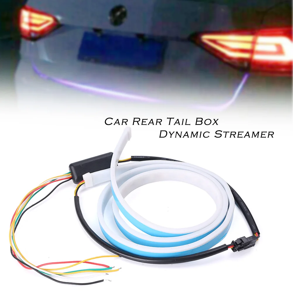 Car Rear Trunk Strip Bar RGB Dynamic Streamer LED Light DRL Tail Lamp Universal 120cm 12V