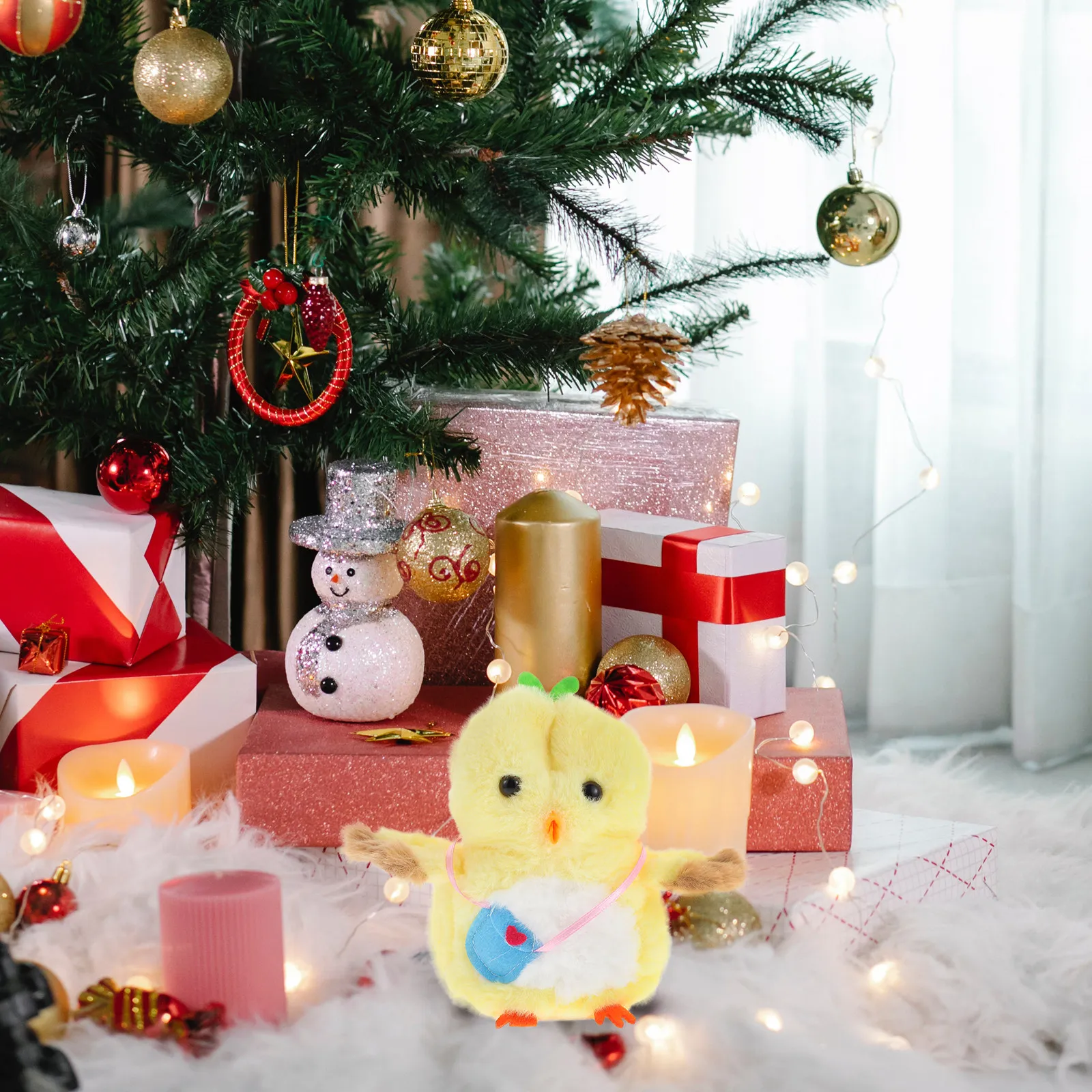 

Chick Shaped Electric Animal Plaything Adorable Desktop Ornament Educational Speaking Recording Early Learning Interactive Kids