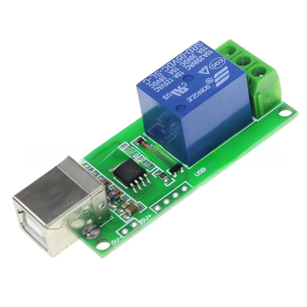 1PC USB Relay Module 5V 1 Channel HID Driverless PC Control Switch For Home Automation Industrial Equipment