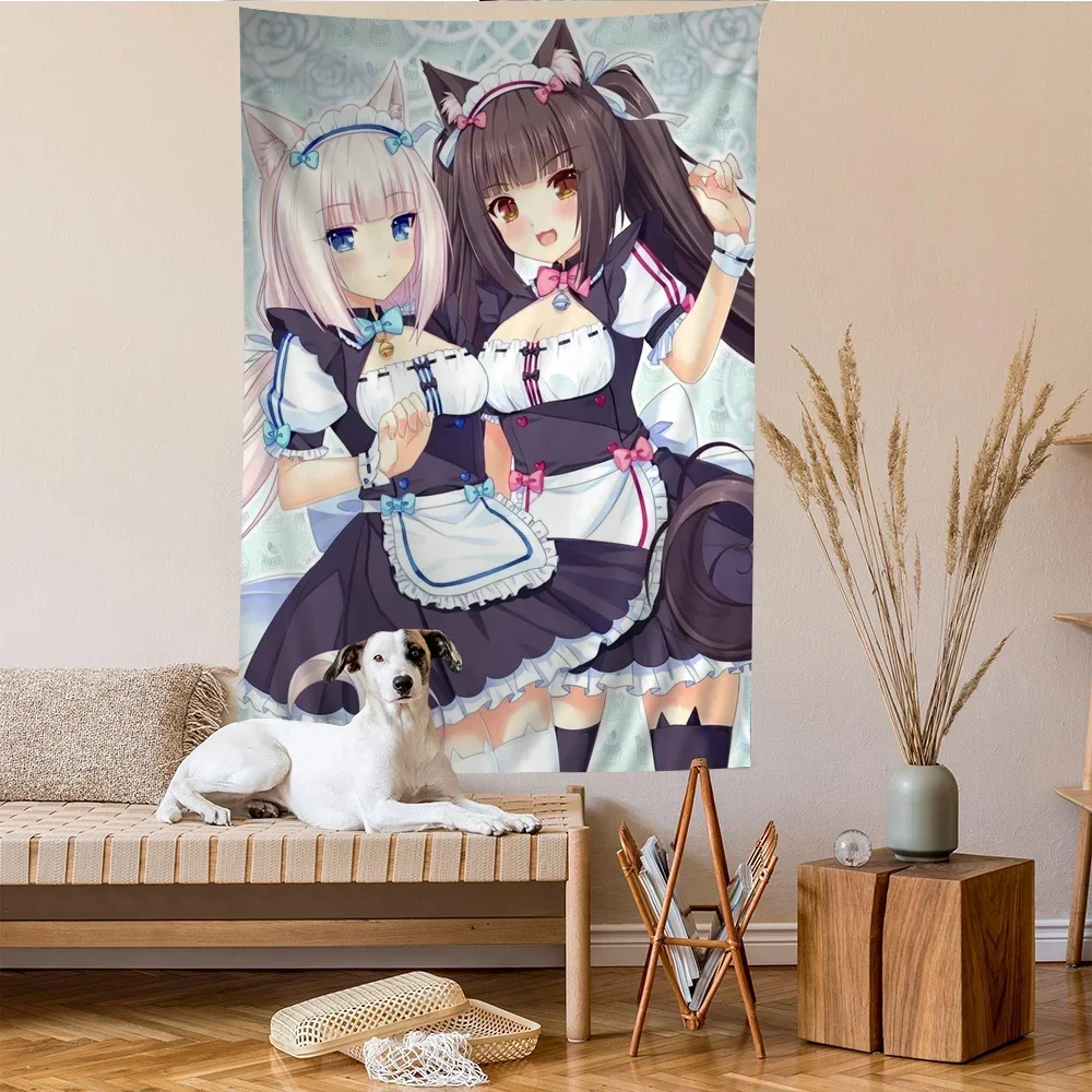 Anime Nekopara Colorful Tapestry Wall Hanging Bohemian Wall Tapestries Mandala Wall Art Decor