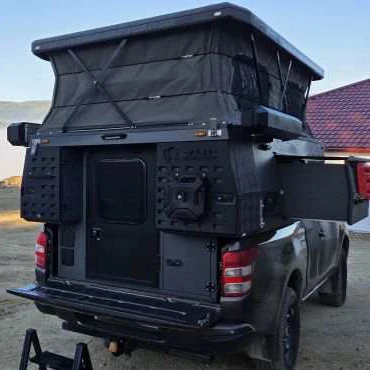 Motorhome Camper Van Inflatable Truck Pop Camper 2-Person Camping Vehicle Slide-In 4X4 Foldable Aluminum Truck Camper