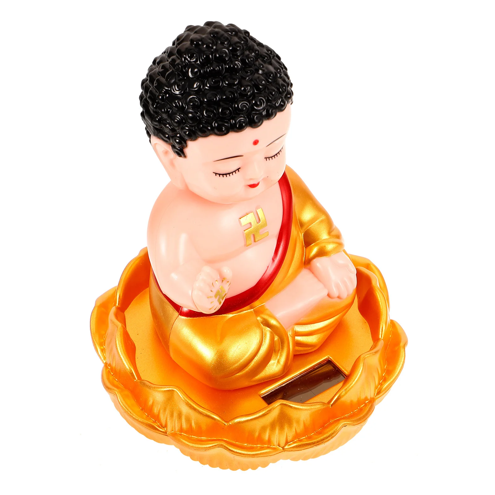 الذهب رداء بوذا تمثال تعمل بالطاقة الشمسية سطح المكتب ديكور للمنزل لوحة سيارة داخلي منضدية زخرفة خمر نمط حرفة صغيرة
